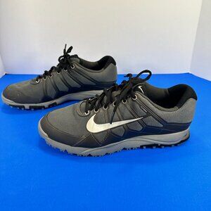 Men's Nike Air Flywire Golf Shoes, Black stripe on grey fabric us size 9.5